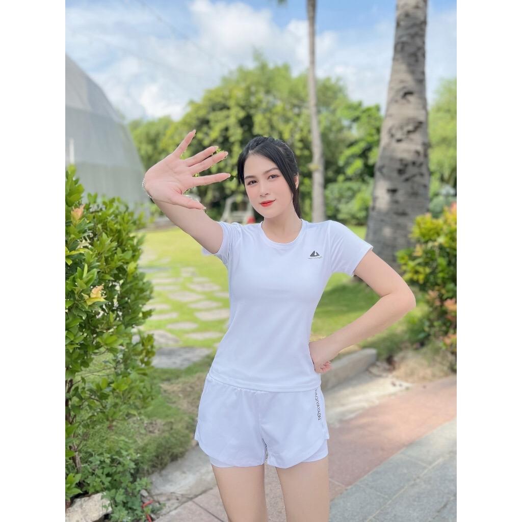Bộ Nữ Ngắn Đồ Tập Gym Yoga Áo Cổ Tròn Quần 2 Lớp Chạy Bộ Aerobic Đồ Bơi Thể Thao AZ CLOTHING Cao Cấp Sport
