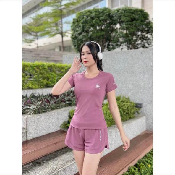 Bộ Nữ Ngắn Đồ Tập Gym Yoga Áo Cổ Tròn Quần 2 Lớp Chạy Bộ Aerobic Đồ Bơi Thể Thao AZ CLOTHING Cao Cấp Sport