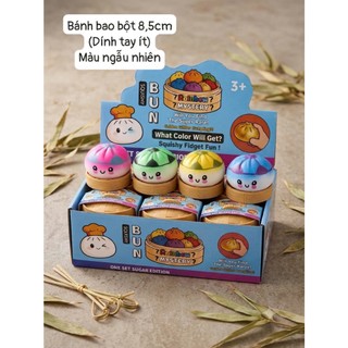 Đồ Chơi Squishy Bánh Bao Kim Tuyến Trân Châu Phát Sáng, Mochi Bánh Bao Bóp Mềm Mịn Giảm Stress
