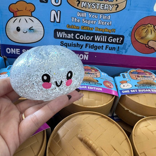 Đồ Chơi Squishy Bánh Bao Kim Tuyến Trân Châu Phát Sáng, Mochi Bánh Bao Bóp Mềm Mịn Giảm Stress
