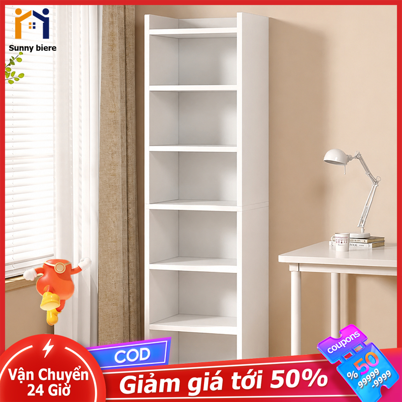 Kệ để đồ 5 tầng màu trắng Cho phòng ngủ nhỏ Phòng khách Góc học tập Tiết kiệm diện tích 𝙎𝙐𝙉𝙉𝙔 𝘽𝙄𝙀𝙍𝙀