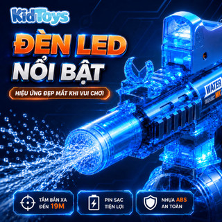 Đồ Chơi Phun Nước M416 Trong Suốt Có LED - Áp lực mạnh KidToys - Sạc USB Pin Sạc Tốt Cho Trẻ Em