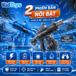 Đồ Chơi Phun Nước M416 Trong Suốt Có LED - Áp lực mạnh KidToys - Sạc USB Pin Sạc Tốt Cho Trẻ Em