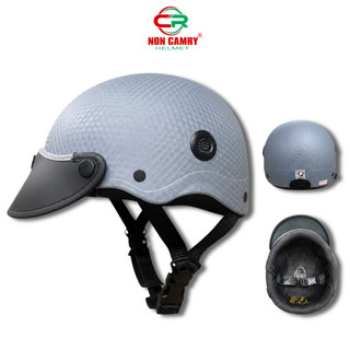 Mũ bảo hiểm Camry Helmets Lưỡi Trai Vân Cacbon - Nhiều màu sắc, Phù hợp cho cả nam và nữ, bảo hành 12 tháng