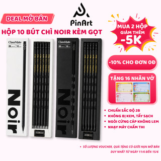 Hộp 10 Bút Chì 2B NoiR Classmate Gỗ Đen Cao Cấp Ngòi Chì Chuẩn 2B Cứng Cáp Đậm Mịn, Nhạy Máy Chấm Thi, Dễ Cầm Luyên Viết