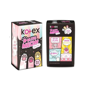 Băng Vệ Sinh Kotex Mini Meow Siêu Mềm Cánh 24cm 8 Miếng