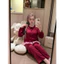 Bộ Đồ Ngủ Lụa Latin Dài Tay Phối Bèo Dễ Thương, Pijama Nữ Cao Cấp Mặc Nhà Thoải Mái DD04
