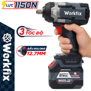 Máy Siết Bulong Pin Workfix WF-IW1150N 1150Nm – Động Cơ Không Chổi Than, Đầu 1/2 Inch, 3 Cấp Tốc Độ, 21V