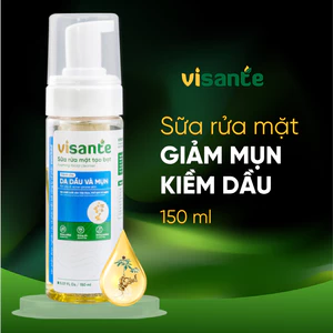Sữa Rửa Mặt Giảm Mụn Và Kiềm Dầu VISANTE Từ Sâm Việt Nam 150ml