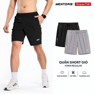 Quần Đùi Nam MENTORIS, Quần Short Gió Thể Thao,Thiết Kế Mềm Nhẹ, Thoáng Khí, Form Tôn Dáng MSR01