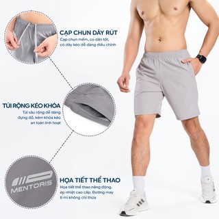 Quần Đùi Nam MENTORIS, Quần Short Gió Thể Thao,Thiết Kế Mềm Nhẹ, Thoáng Khí, Form Tôn Dáng MSR01