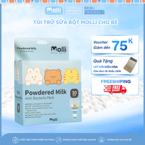 Túi Trữ Sữa Bột Molli Cho Bé Tiện Lợi Mang Đi Chơi , Du Lịch, Hộp 30 Túi, Thiết Kế Nhỏ Gọn ,Tiện Lợi