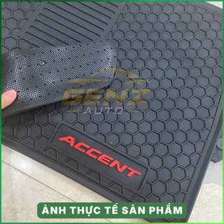 THẢM LÓT SÀN CAO SU xe Hyundai Accent 2018- 2025, 2026 cao cấp, mẫu tổ ong chữ đỏ