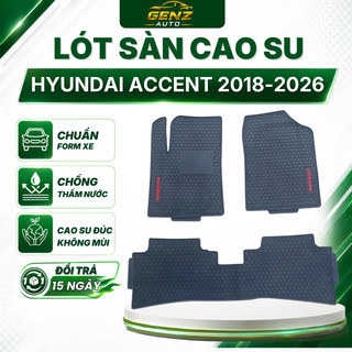 THẢM LÓT SÀN CAO SU xe Hyundai Accent 2018- 2025, 2026 cao cấp, mẫu tổ ong chữ đỏ