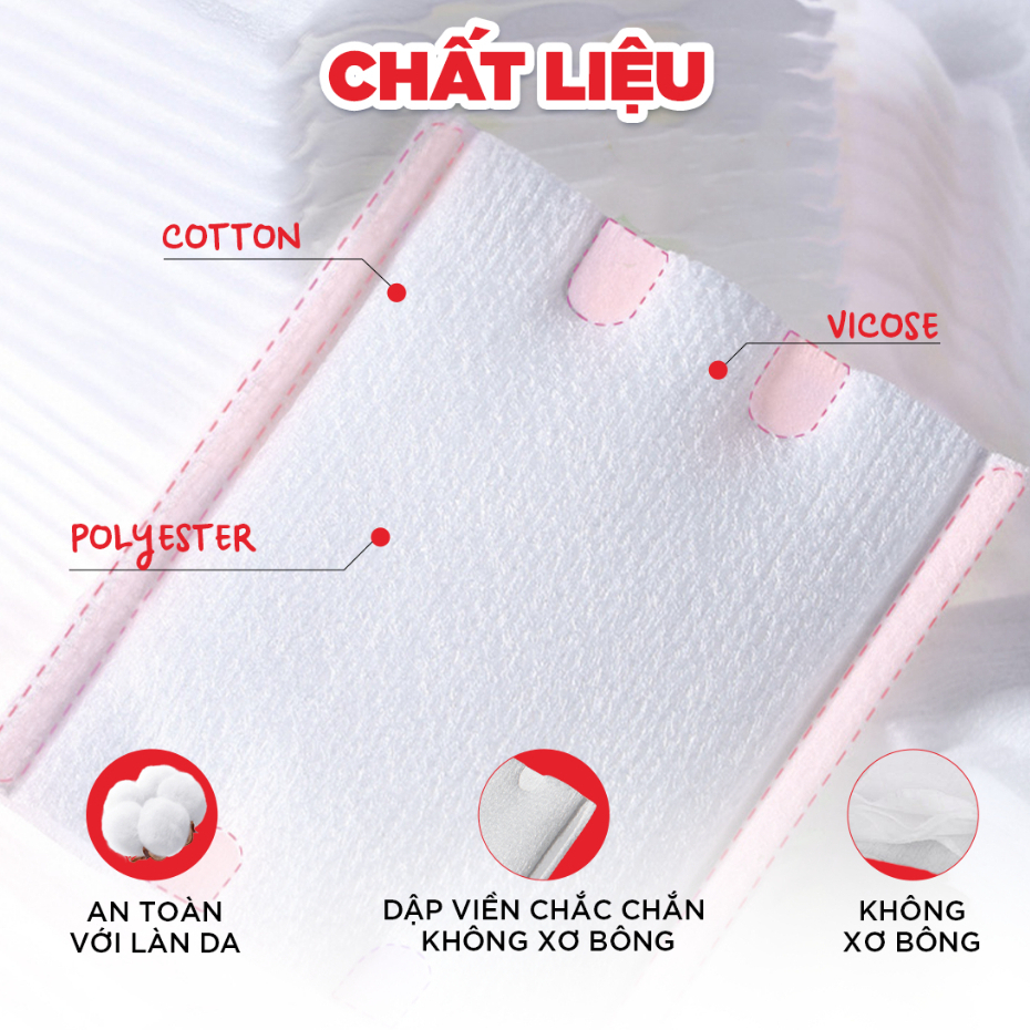 Bông Tẩy Trang Horus Rectangular Soft Cotton Pad 200 Miếng