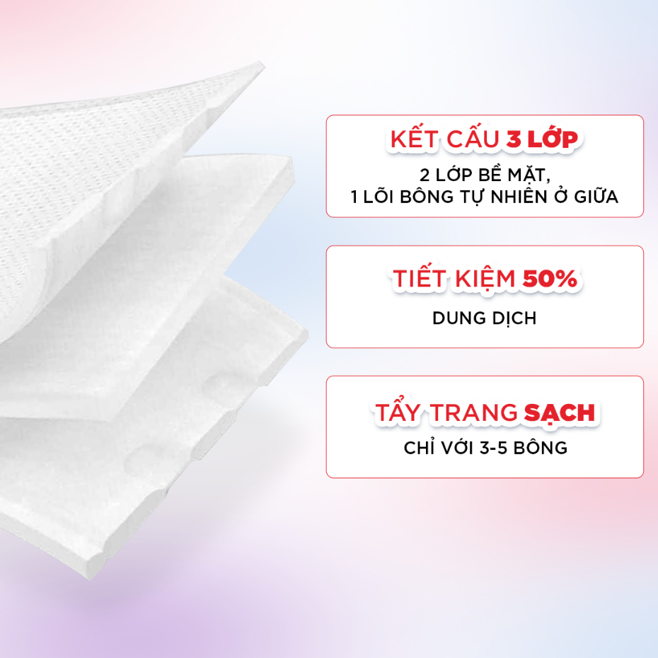 Bông Tẩy Trang Horus Rectangular Soft Cotton Pad 200 Miếng