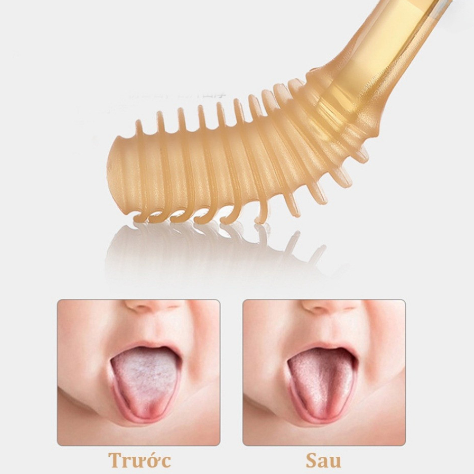 Set Rơ Lưỡi Và Bàn Chải Đánh Răng Silicon Cho Bé 0-18 Tháng Mềm Mại An Toàn Cao Cấp DouDou A23