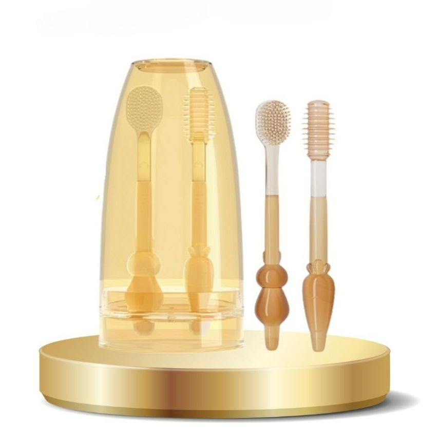 Set Rơ Lưỡi Và Bàn Chải Đánh Răng Silicon Cho Bé 0-18 Tháng Mềm Mại An Toàn Cao Cấp DouDou A23