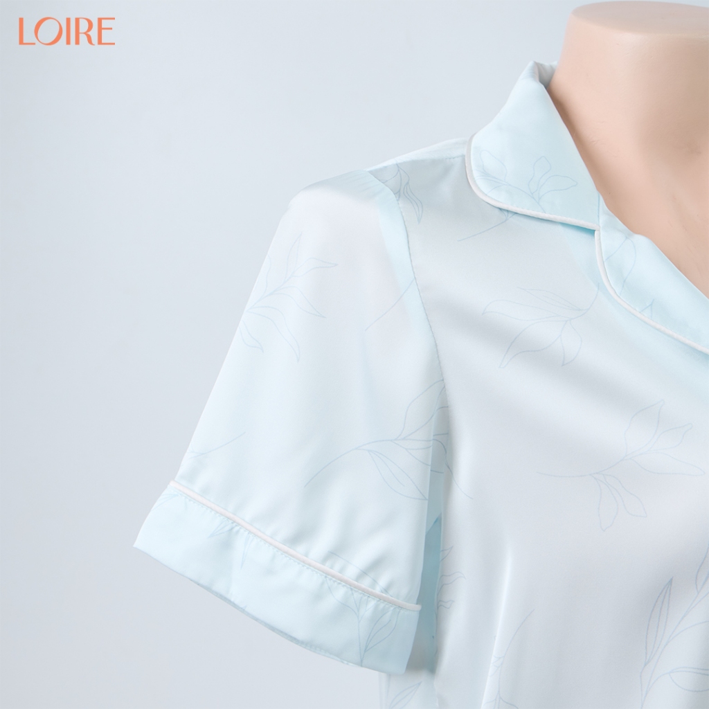 Bộ Mặc Nhà Loirehcic FDMn260389 Chất Lụa Mát Mịn Họa Tiết Lá