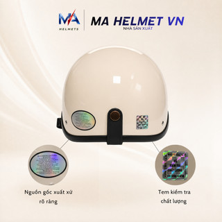 Mũ Bảo Hiểm Nửa Đầu 1/2 Tai Gấu Đen MA HELMETS Chính Hãng - Mũ Bảo Hiểm Dễ Thương Cho Nam Nữ