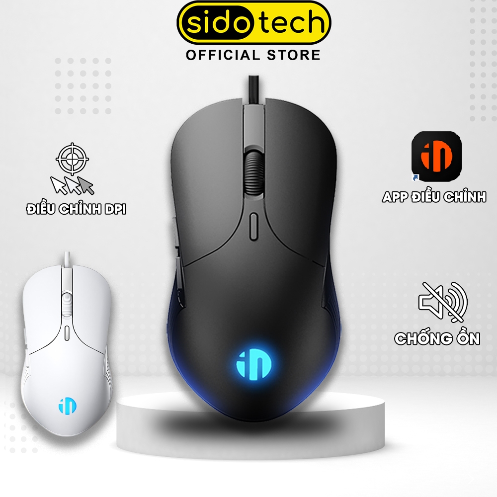 Chuột gaming máy tính Sidotech Inphic PB1 DPI 4800 tắt âm silent thiết kế cho chơi game và làm việc văn phòng