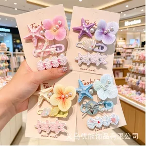 Set Kẹp Tóc Đi Biển Hình Bông Hoa Mix Sao Biển Phong Cách Nàng Tiên Cá Dễ Thương - Huyenanhaccessories