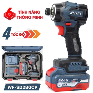 Chuyên vít Workfix WF-SD280CP Lực Siết 280N.m 4 Cấp Tốc Độ Điều Chỉnh Đèn Led Động Cơ Không Chổi Than