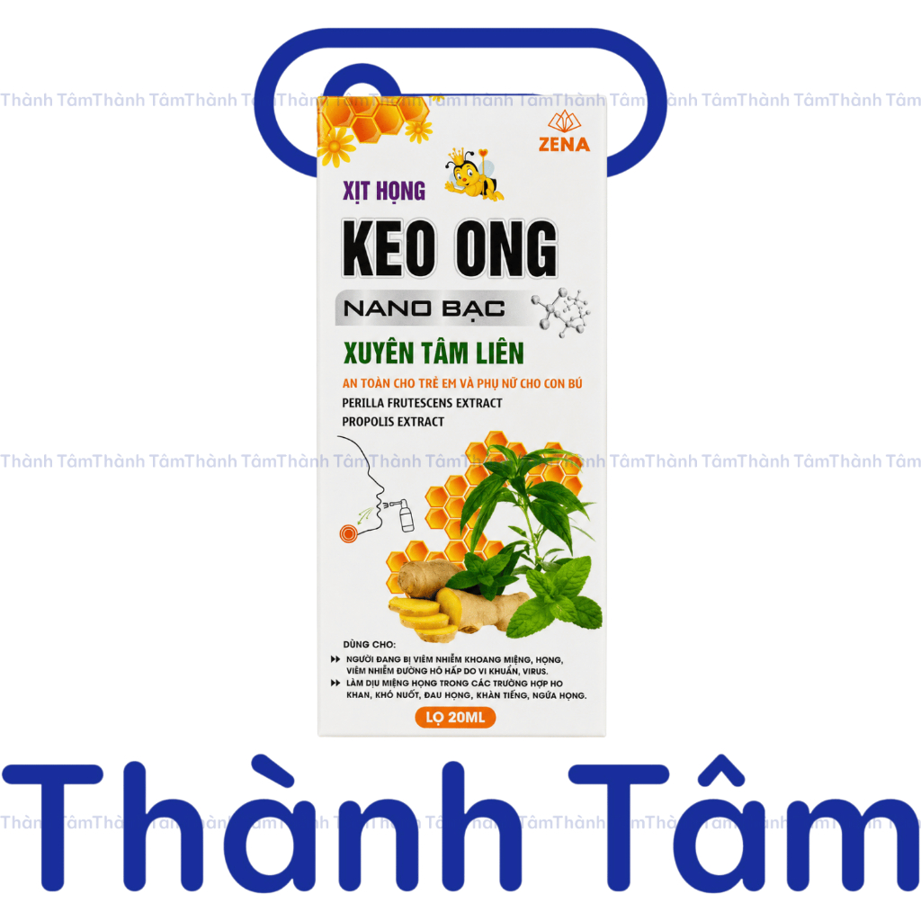 Xịt Họng Keo Ong Nano Bạc Xuyên Tâm Liên hỗ trợ giảm viêm khoang miệng hô hấp, giảm đau họng ho khan - Chai 20ml
