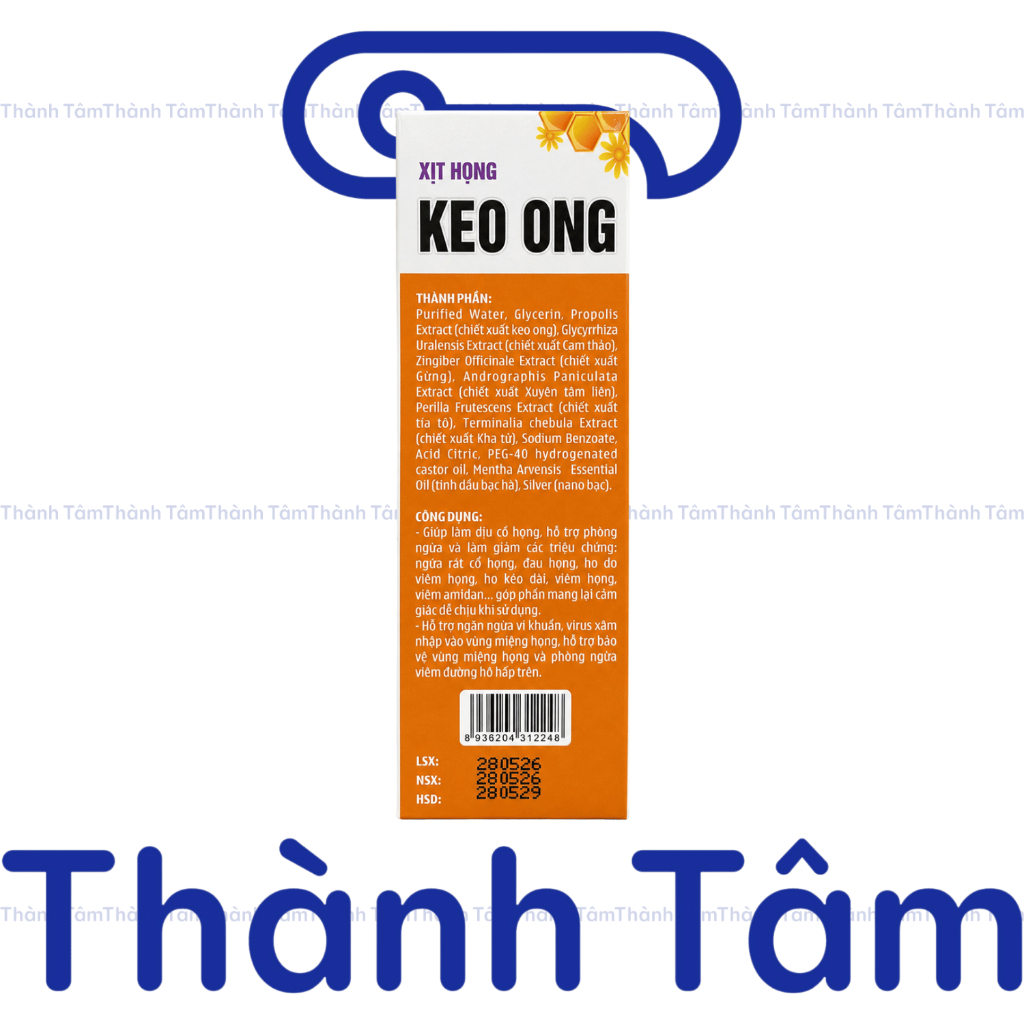 Xịt Họng Keo Ong Nano Bạc Xuyên Tâm Liên hỗ trợ giảm viêm khoang miệng hô hấp, giảm đau họng ho khan - Chai 20ml