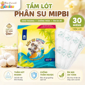 Tấm Lót Phân Su Sơ Sinh MIPBI 30 Miếng Cho Bé Thấm Hút Nhanh Khô Thoáng An Toàn DouDou A42