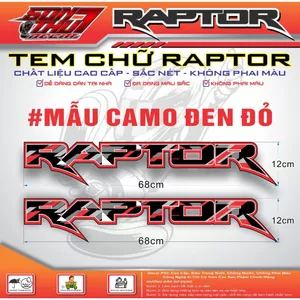 TEM CHỮ RAPTOR CAMO CHO XE RANGER (CAO CẤP - SẮC NÉT - KHÔNG PHAI MÀU)