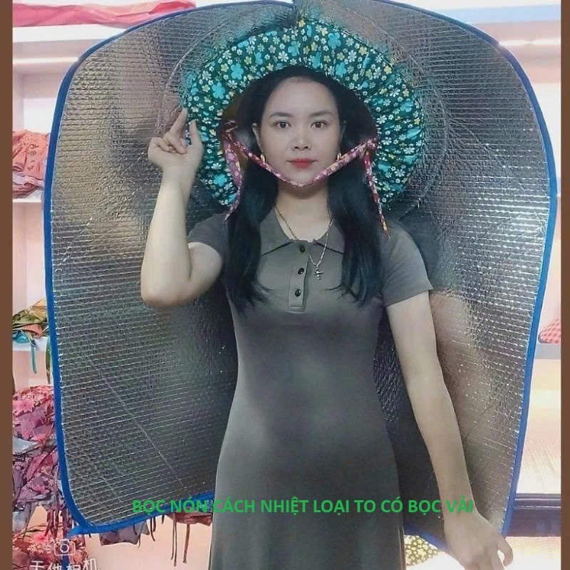 Tấm Cách Nhiệt Bọc Nón Che Nắng, Che Mưa, Chống tia UV cho cô bác, anh chị đi làm việc ngoài trời nắng, Câu Cá...