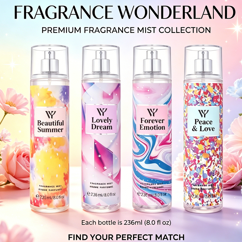 Sương mù mùa xuân lớn 236ml, sương mù tinh tế với 4 mùi hương lãng mạn lâu dài