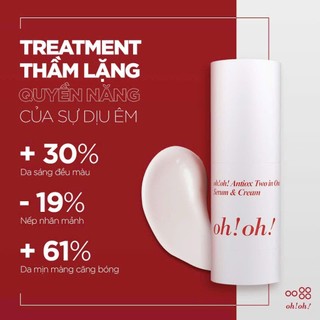 Serum Dạng Kem 2in1 Dưỡng Sáng, Cấp Ẩm Và Ngừa Lão Hóa oh!oh! Antiox Two in One Serum & Cream