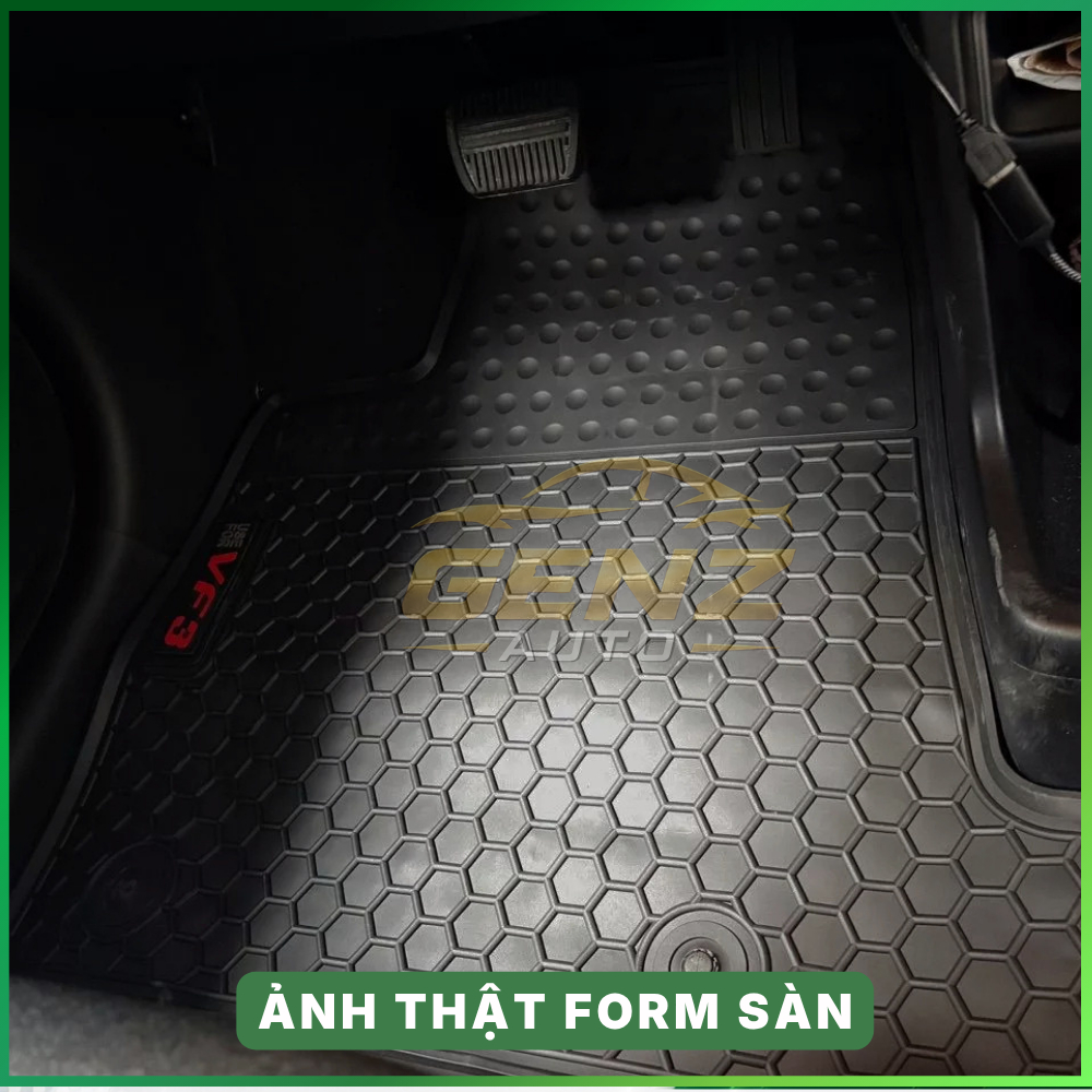 Thảm lót sàn VF3 - Vinfast VF3 - Cao su đúc không mùi, Chuẩn khít form xe dễ vệ sinh, chống  trượt