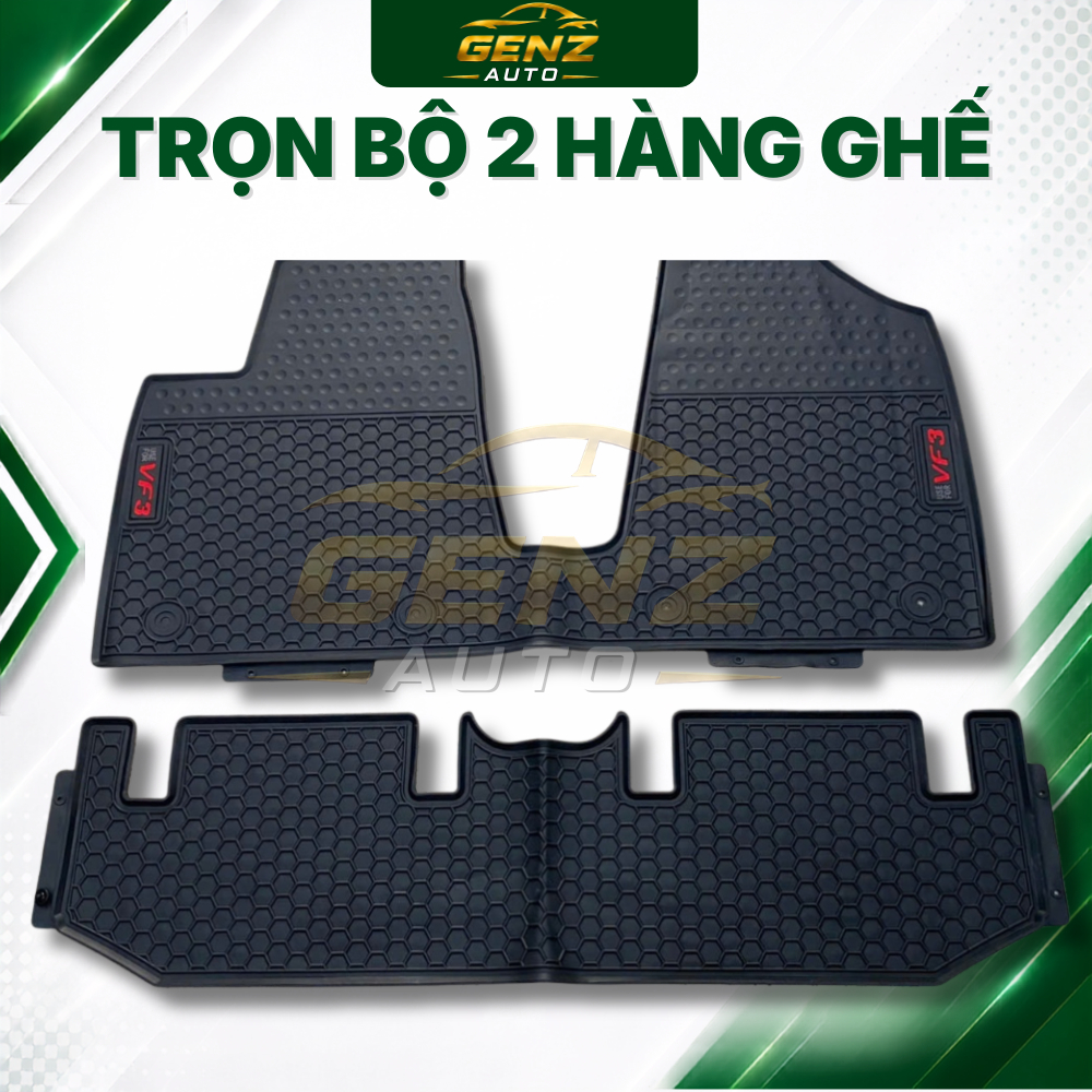 Thảm lót sàn VF3 - Vinfast VF3 - Cao su đúc không mùi, Chuẩn khít form xe dễ vệ sinh, chống  trượt