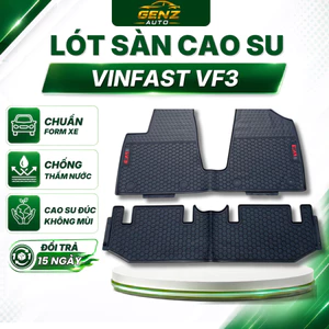 Thảm lót sàn VF3 - Vinfast VF3 - Cao su đúc không mùi, Chuẩn khít form xe dễ vệ sinh, chống trượt