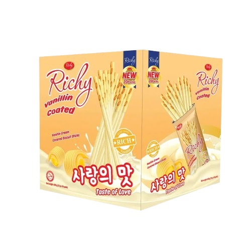 [ MUA 1 TẶNG 1, MUA 2 TẶNG 2,...] WISMO BÁNH QUE PHỦ KEM VỊ SOCOLA / DÂU / VANI – HỘP 400G (20 GÓI NHỎ)