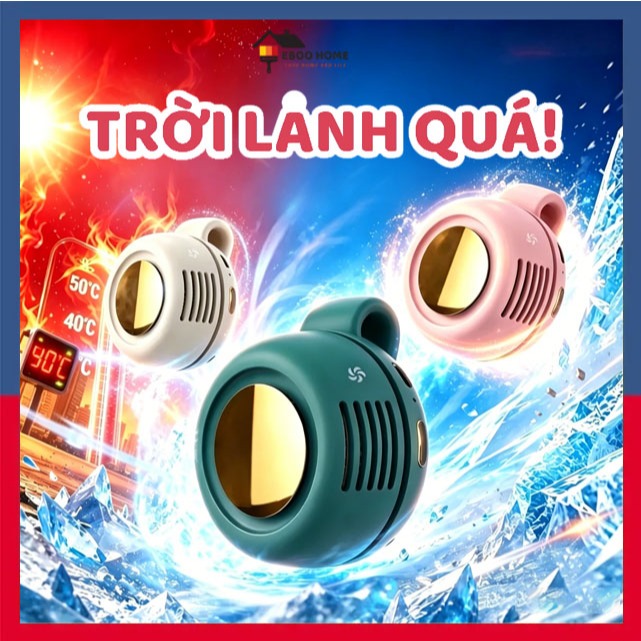 [Giao 24H] Quạt Đeo Hông Mini Siêu Mát, 360 Độ Bao Phủ, Pin Dài, Dễ Mang Theo, Chống Nước, Cho Người Đi Làm/Người Chơi