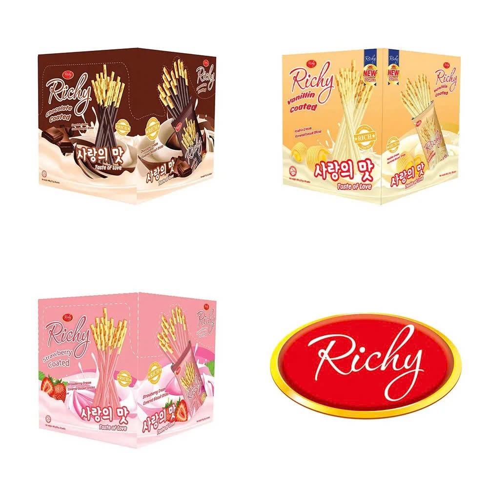 [ MUA 1 TẶNG 1, MUA 2 TẶNG 2,...] WISMO BÁNH QUE PHỦ KEM VỊ SOCOLA / DÂU / VANI – HỘP 400G (20 GÓI NHỎ)