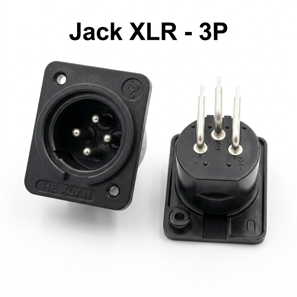 Jack XLR Đực (Female) 3 Chân Loại Đẹp - Cổng Kết Nối Âm Thanh
