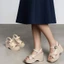 Giày Sandal Nữ Cao Gót 9cm Hở Mũi Thời Trang Pixie H356