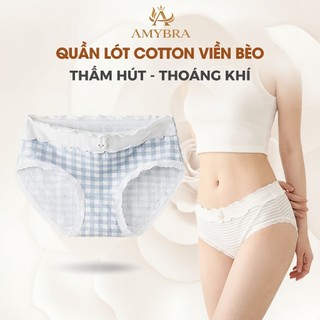 Quần Lót Nữ AMYBRA Cotton Viền Bèo Nữ Tính, Quần Chíp Nữ Đáy May Kháng Khuẩn Thoáng Khí AMYBRA L6444