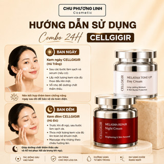Combo Dưỡng Trắng Ngày Đêm CELLGIGIR CB0362 – Kem Dưỡng Nâng Tông Ban Ngày, Phục Hồi Ban Đêm, Dưỡng Trắng Da Cả Ngày
