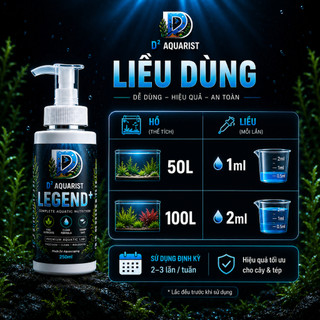 Phân Nước Tổng Hợp D2 Aquarist Legend+. Super Doping+.  Đầy đủ dinh dưỡng cho cây thủy sinh