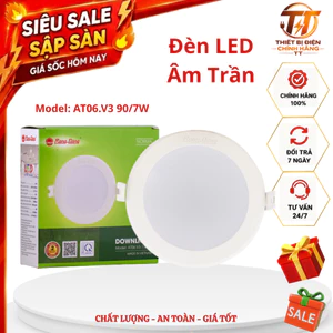 Đèn LED âm trần, đèn Downlight Rạng Đông AT06.V3 90/7W phi 90 ánh sáng trắng tiết kiệm điện