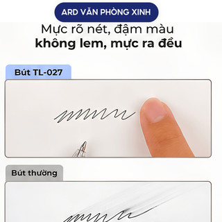 Hộp 20 bút bi Thiên Long 027 ngòi 0.5mm mực xanh đen đỏ viết êm trơn nét đẹp