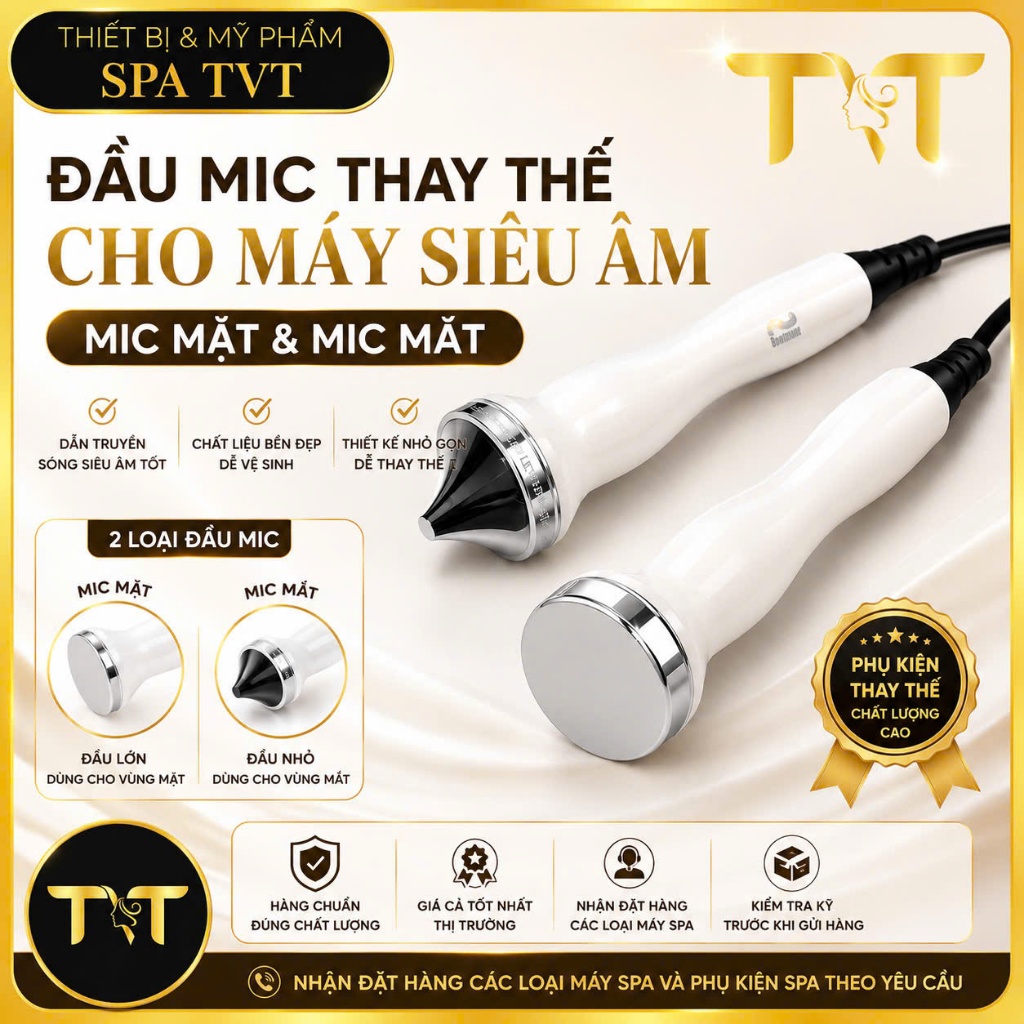 Mic Mặt& Mic Mắt Máy Siêu Âm Spa, Đầu Thay Thế Cho Máy Hút Chì, Máy Chăm Sóc Da