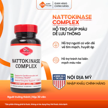 [Date T12.2026] Viên Uống Hỗ Trợ Tránh Tai Biến Mạch Máu Não Olympian labs Nattokinase Complex 30 Viên