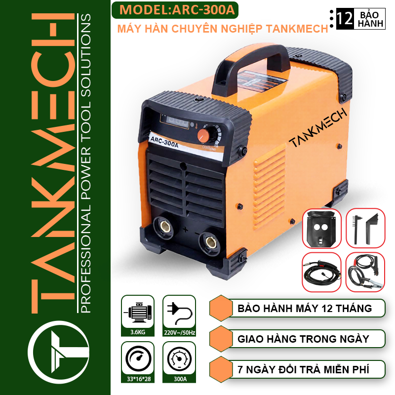 Máy Hàn Điện tử Chuyên Công Trình TANKMECH ARC 300A 3 Tụ Hàn Que Hồ Quang cầm tay mini Nhỏ Gọn